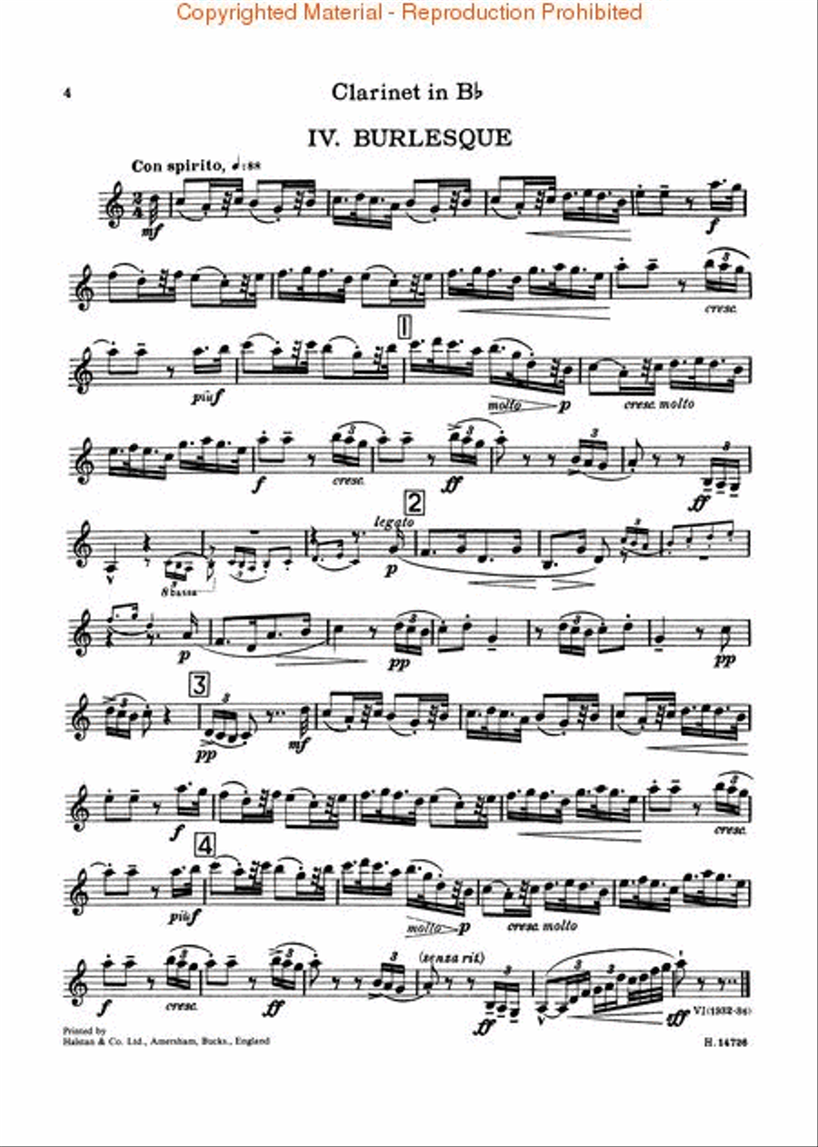 Four Short Pieces Four Short Pieces Clarinet Solo scores gallery preview page 4