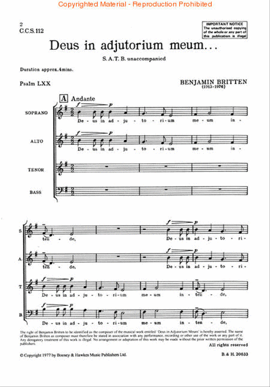Deus in adjutorium meum 4-Part scores gallery preview page 2