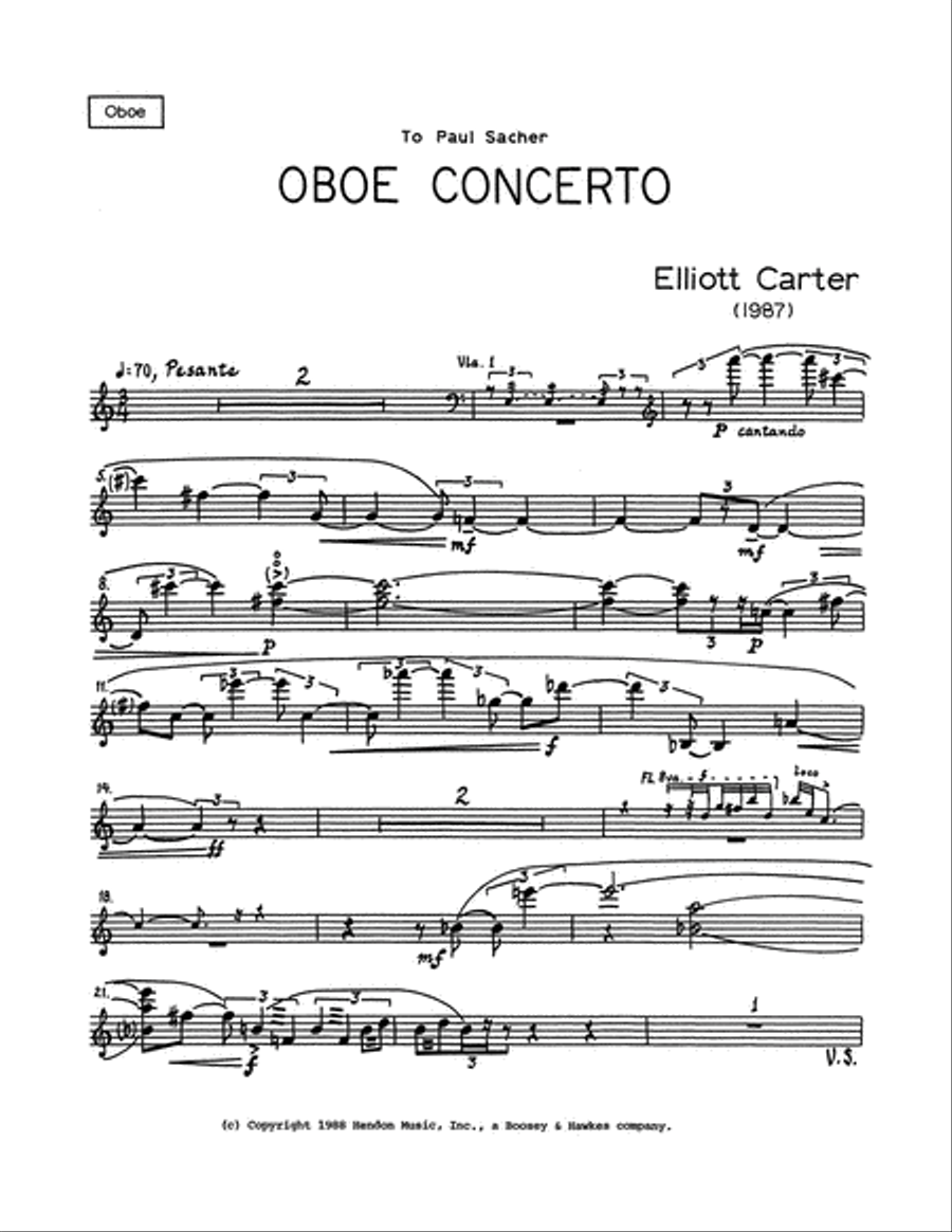 Oboe Concerto Oboe Concerto Orchestra scores gallery preview page 1