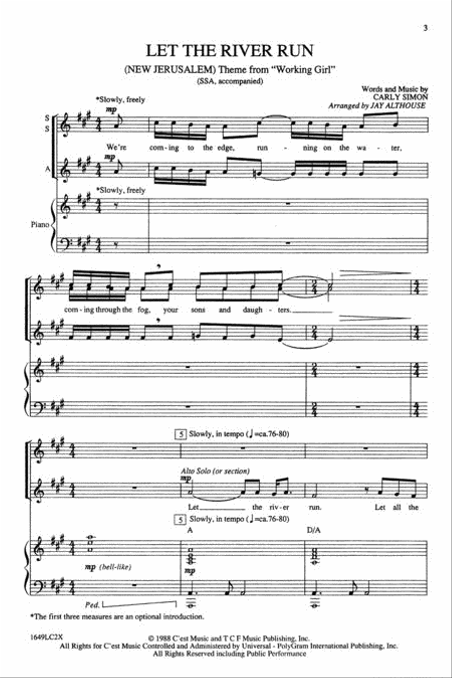 Let the River Run (New Jerusalem) SSA scores gallery preview page 2