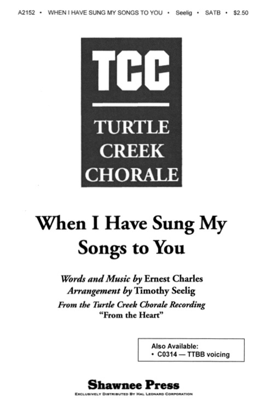 When I Have Sung My Songs to You 4-Part scores gallery preview page 1