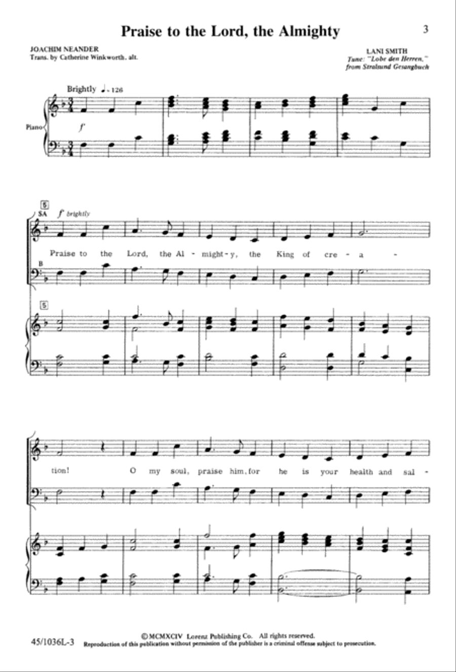 Praise to the Lord Praise to the Lord 3-Part scores gallery preview page 6