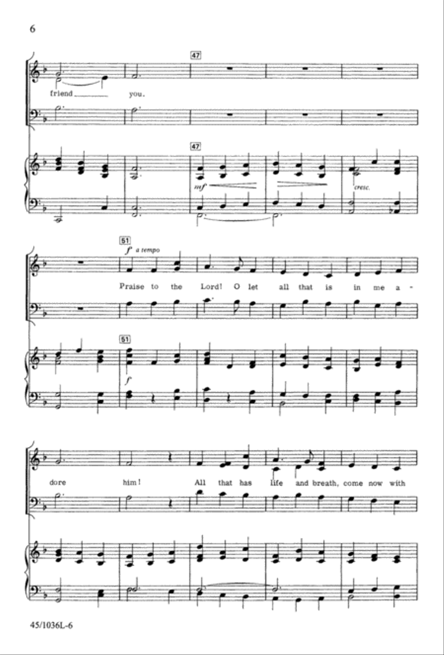 Praise to the Lord Praise to the Lord 3-Part scores gallery preview page 9