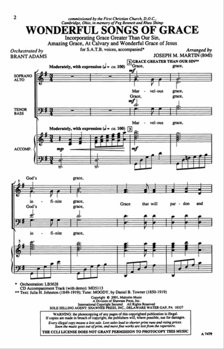 Wonderful Songs of Grace Wonderful Songs of Grace 4-Part scores gallery preview page 2