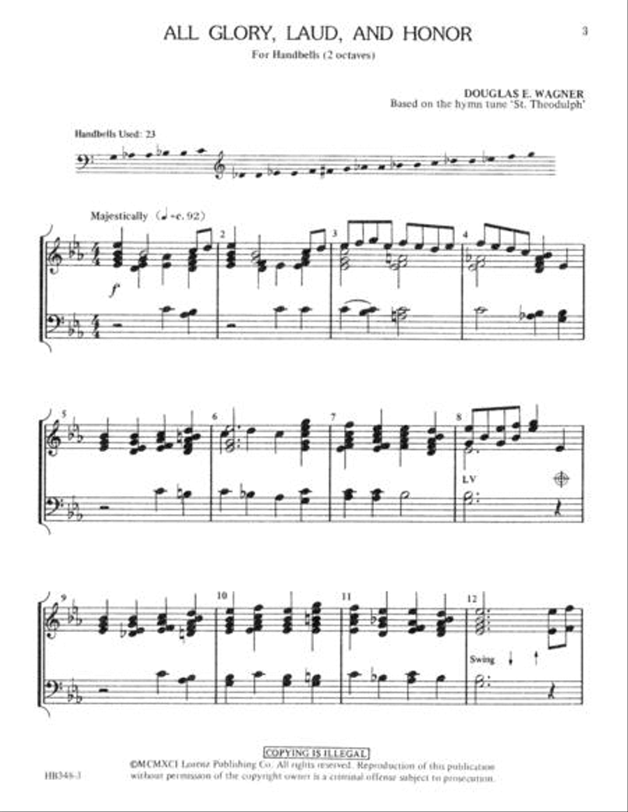 All Glory, Laud and Honor/Fanfare on Victory 2-Octaves scores gallery preview page 3