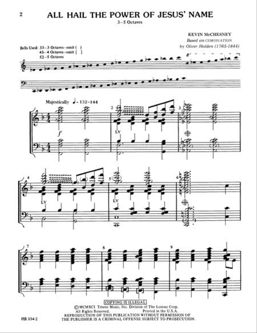 All Hail the Power of Jesus' Name 5-Octaves scores gallery preview page 2