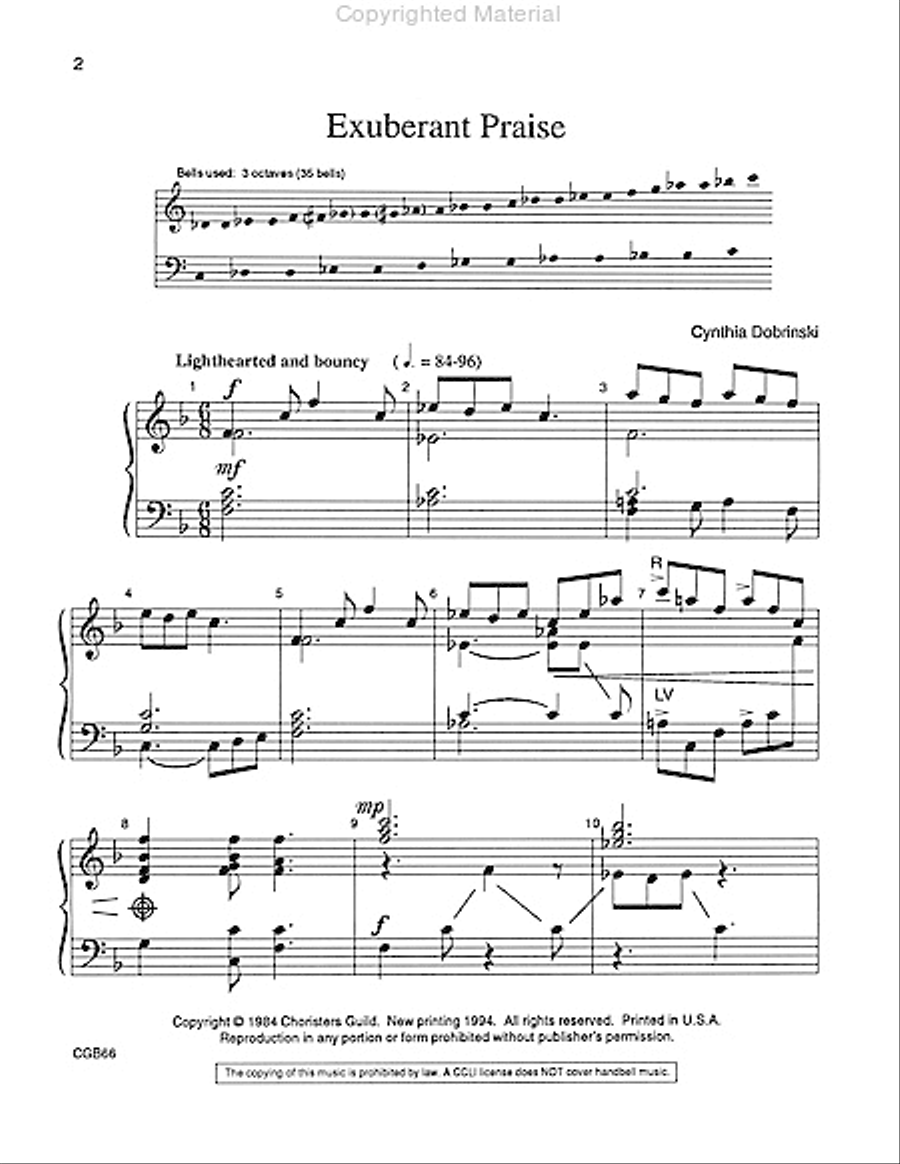 Exuberant Praise Handbell Choir scores gallery preview page 2