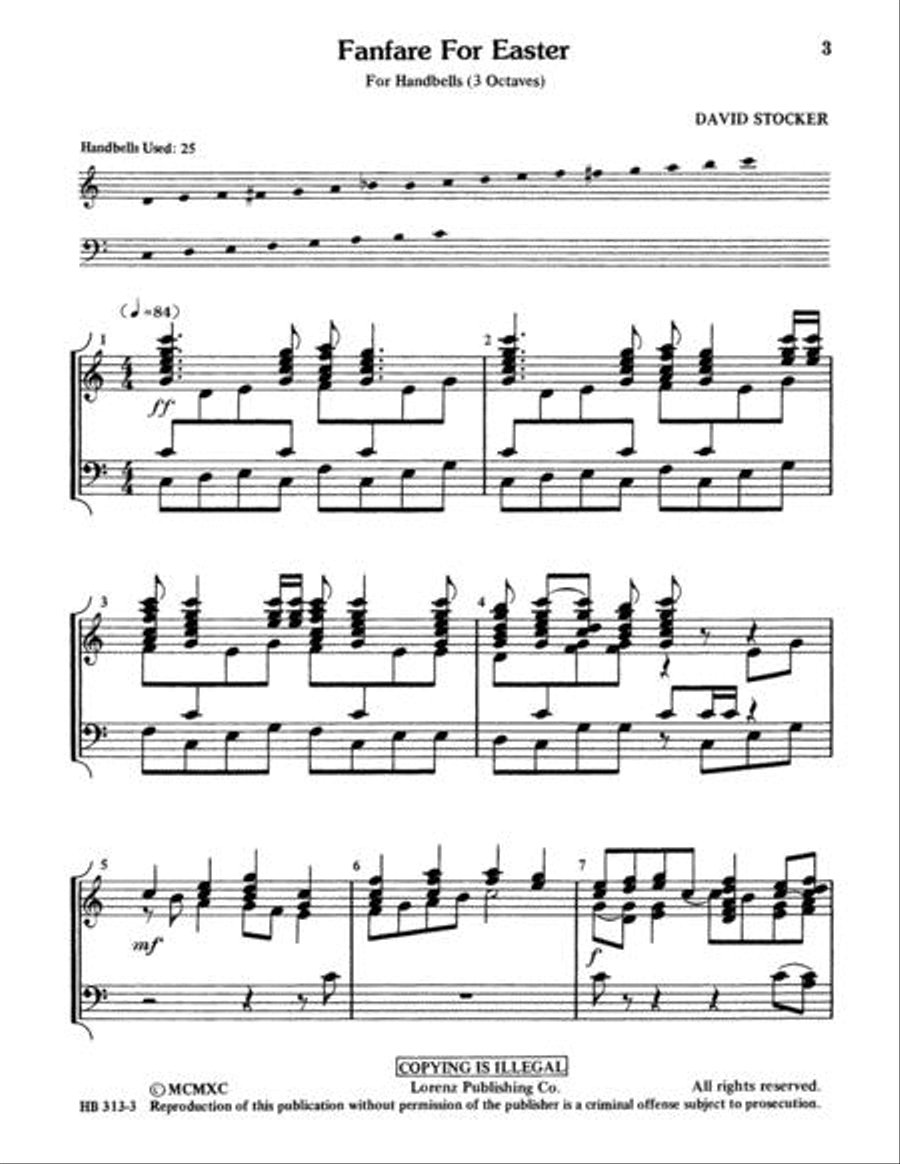 Fanfare for Easter 3-Octaves scores gallery preview page 3
