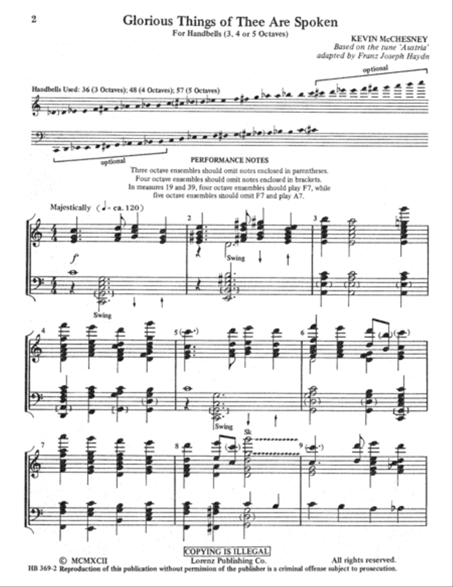 Glorious Things of Thee are Spoken 5-Octaves scores gallery preview page 2
