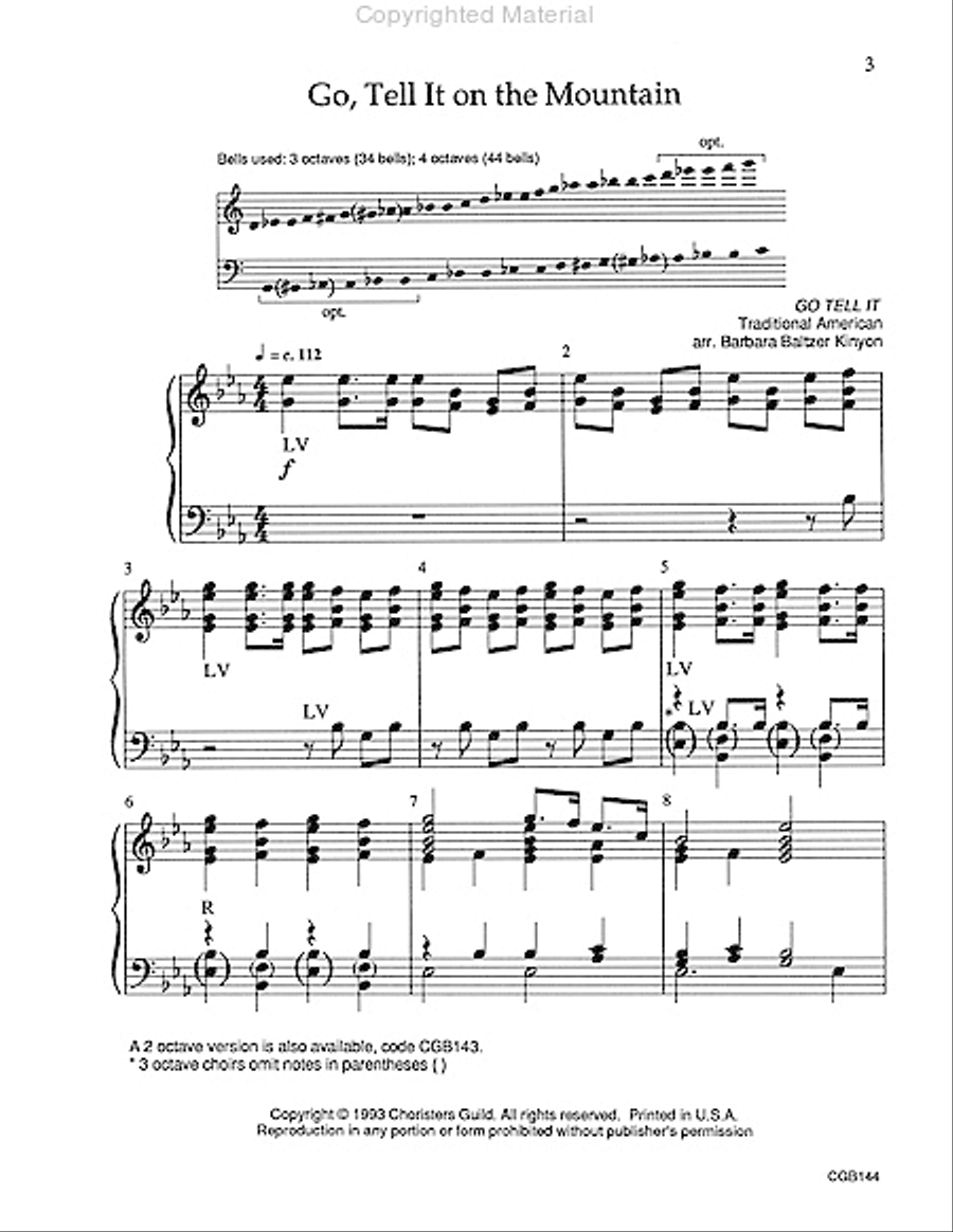 Go Tell It on the Mountain 4-Octaves scores gallery preview page 2