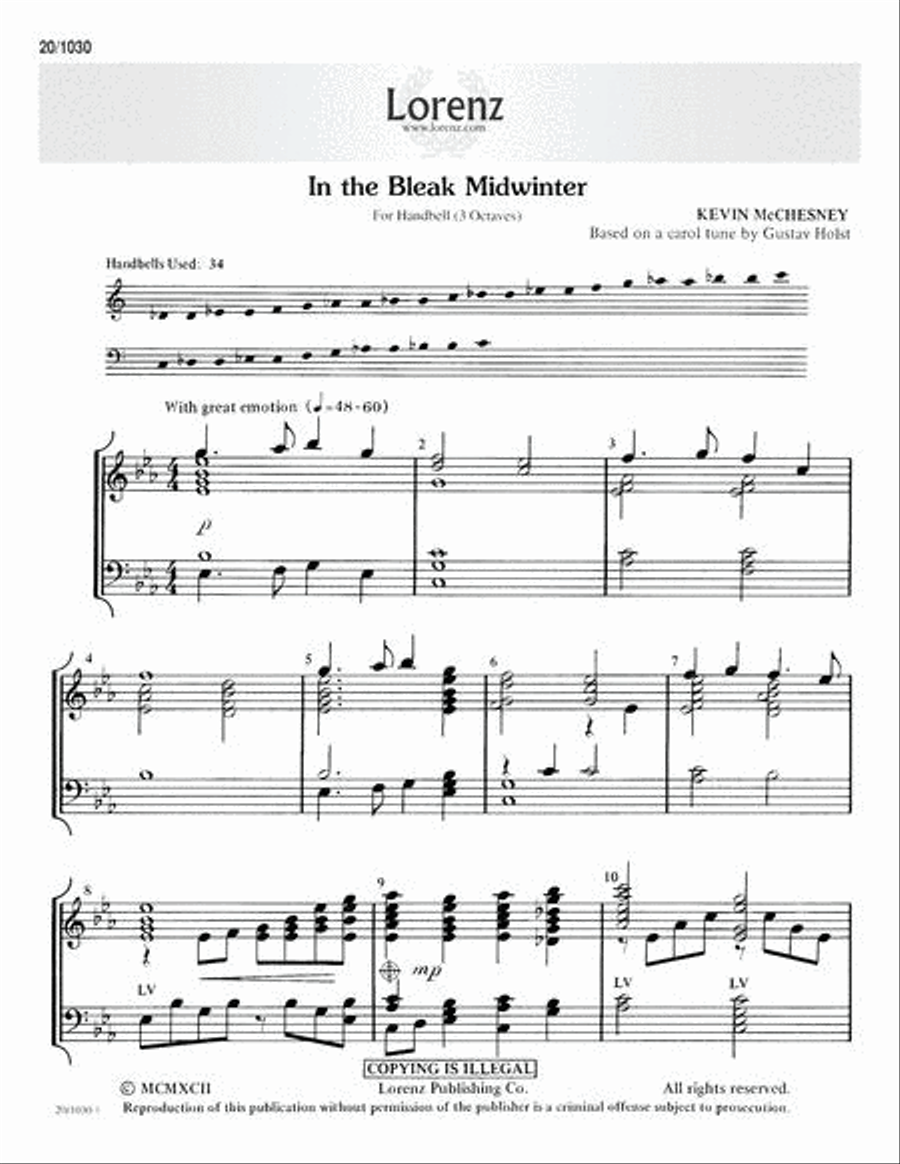 In the Bleak Midwinter 3-Octaves scores gallery preview page 1