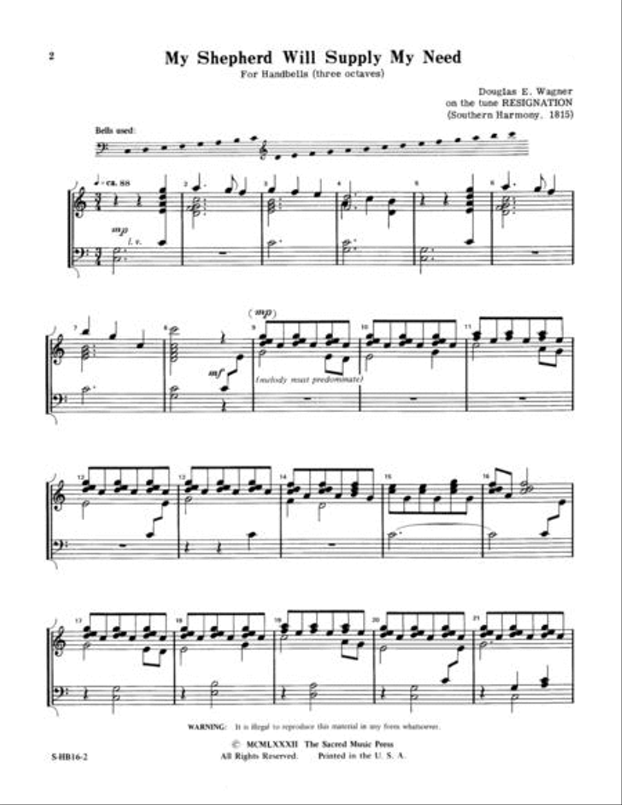My Shepherd Will Supply My Need 3-Octaves scores gallery preview page 2