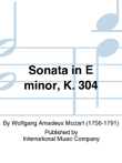Sonata In E Minor, K. 304