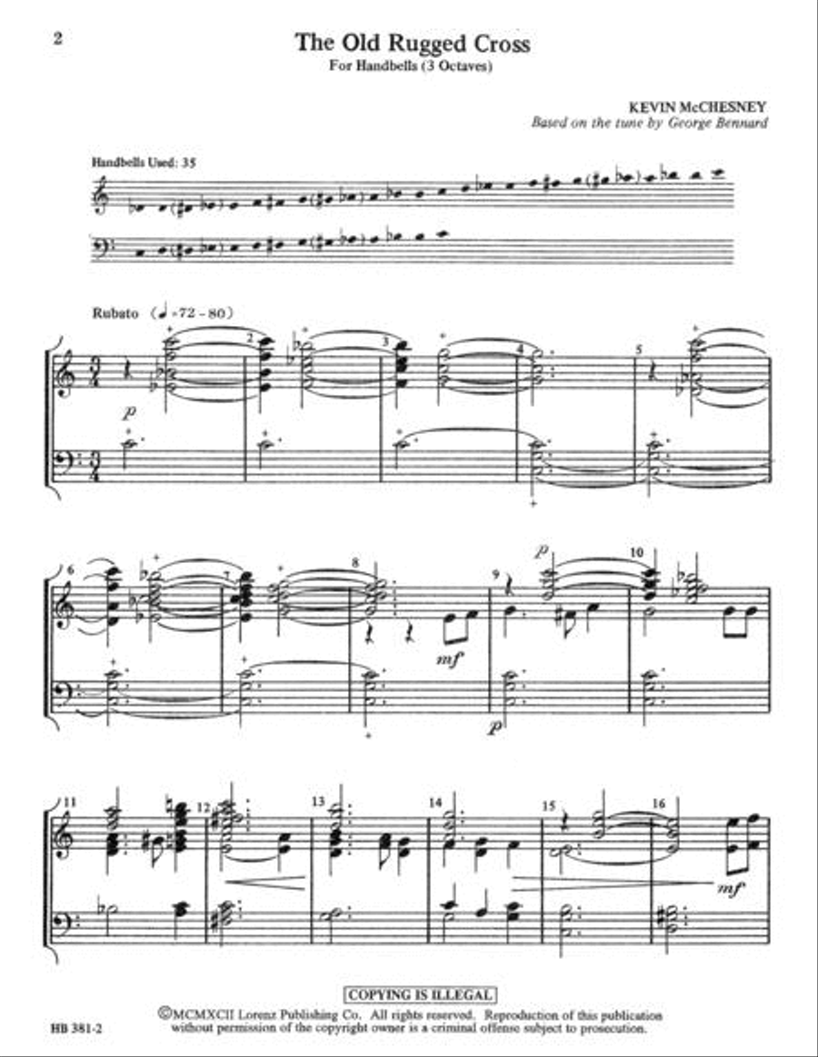 The Old Rugged Cross 3-Octaves scores gallery preview page 2