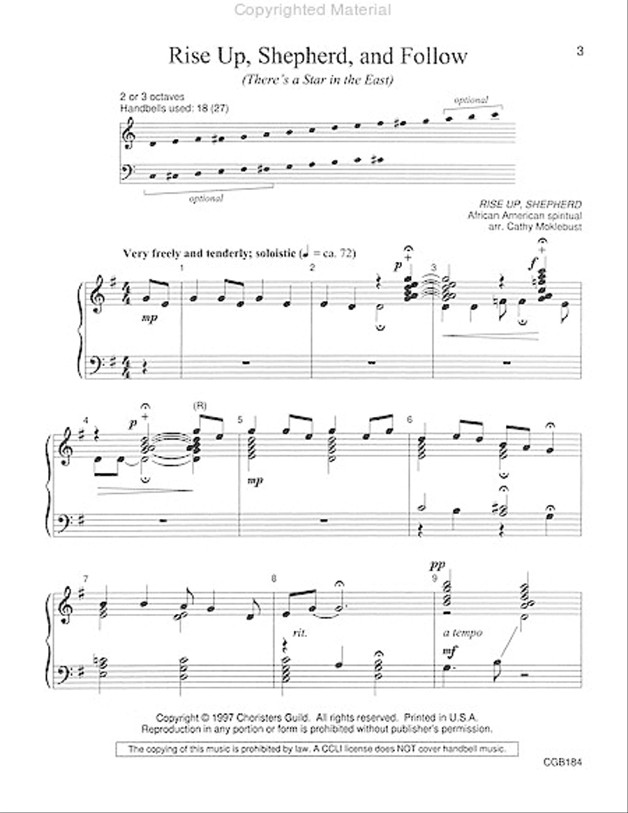 Rise Up, Shepherd, and Follow 3-Octaves scores gallery preview page 3