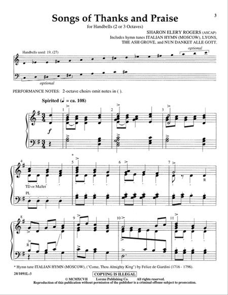 Songs of Thanks and Praise