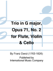 Trio In G Major, Opus 71, No. 2 For Flute, Violin & Cello