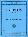 Five Pieces, Opus 56 For Flute, Violin & Piano