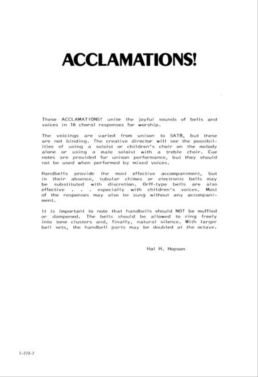 Acclamations For Handbells And Voices Choir scores gallery preview page 2