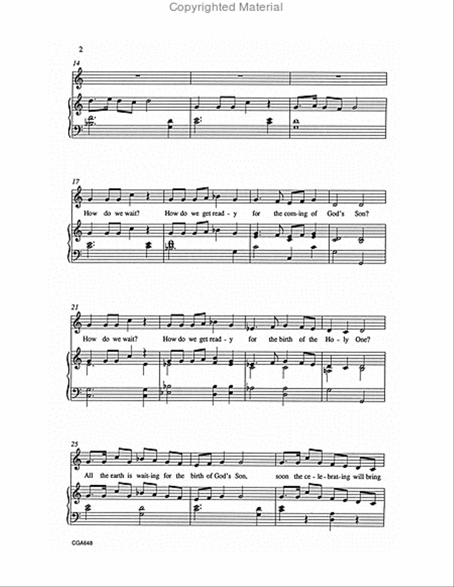 An Advent Carol Unison Choir scores gallery preview page 2