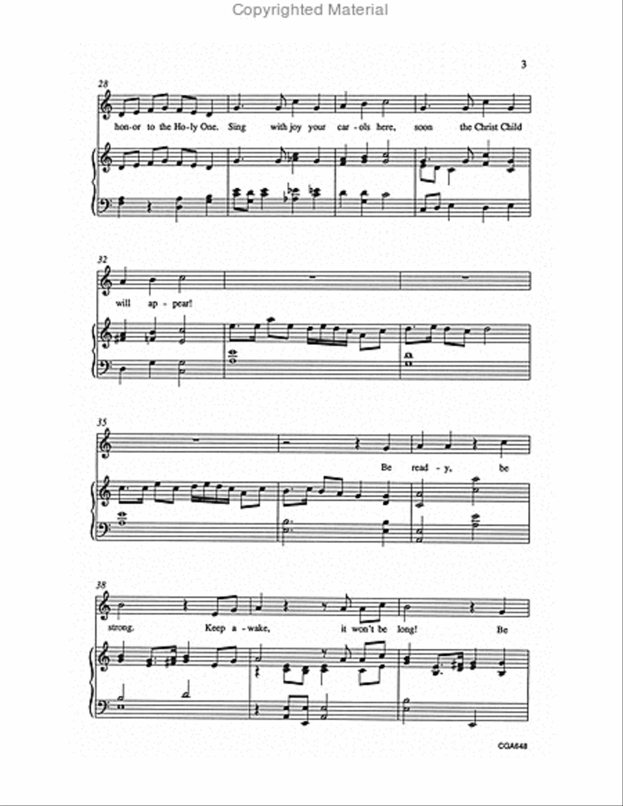 An Advent Carol Unison Choir scores gallery preview page 3