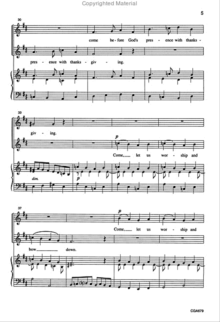 Alleluia, Come Let Us Sing Unison Choir scores gallery preview page 5