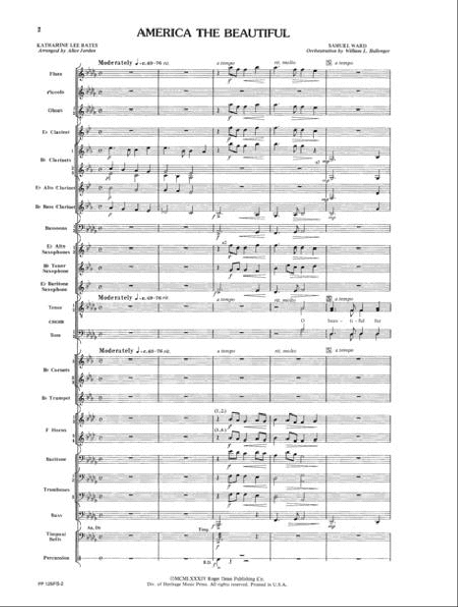 America the Beautiful - Band Concert Band scores gallery preview page 2