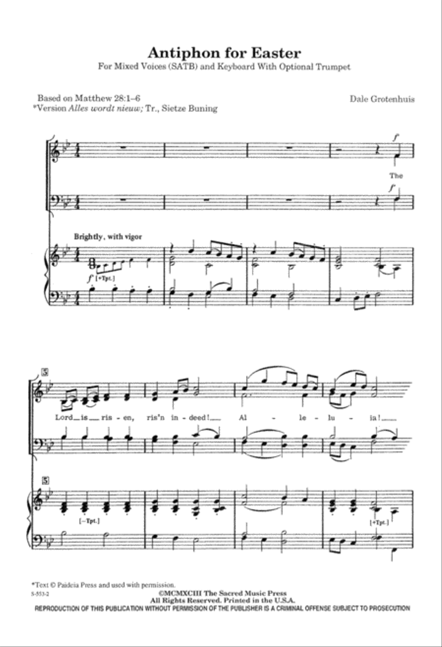 Antiphon For Easter Antiphon For Easter 4-Part scores gallery preview page 3