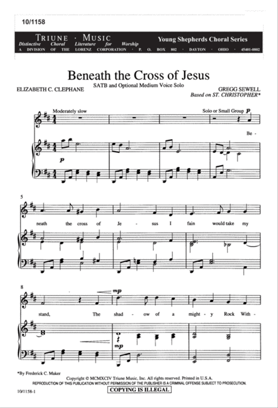 Beneath the Cross of Jesus Choir scores gallery preview page 2