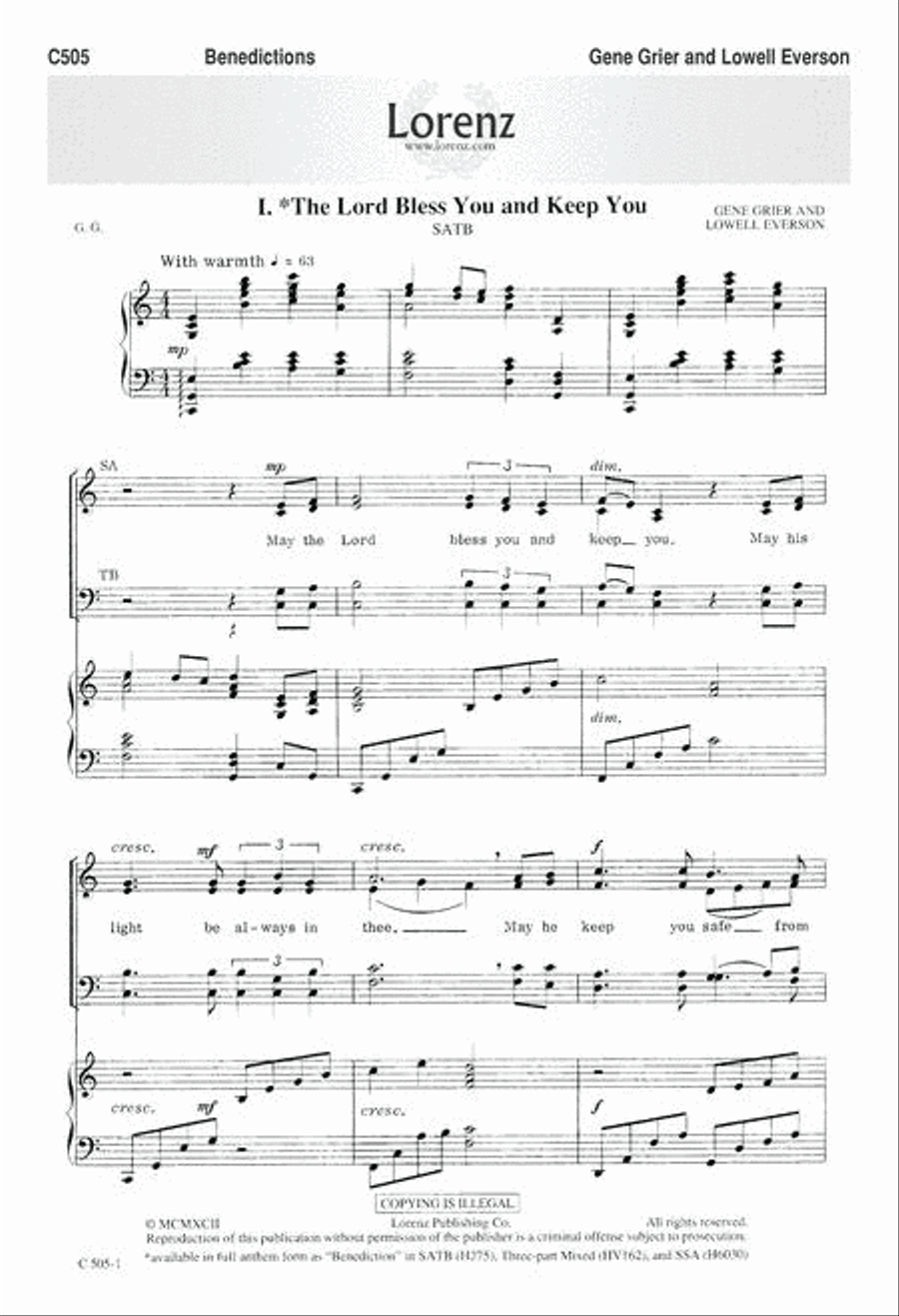 Benedictions Benedictions 4-Part scores gallery preview page 1
