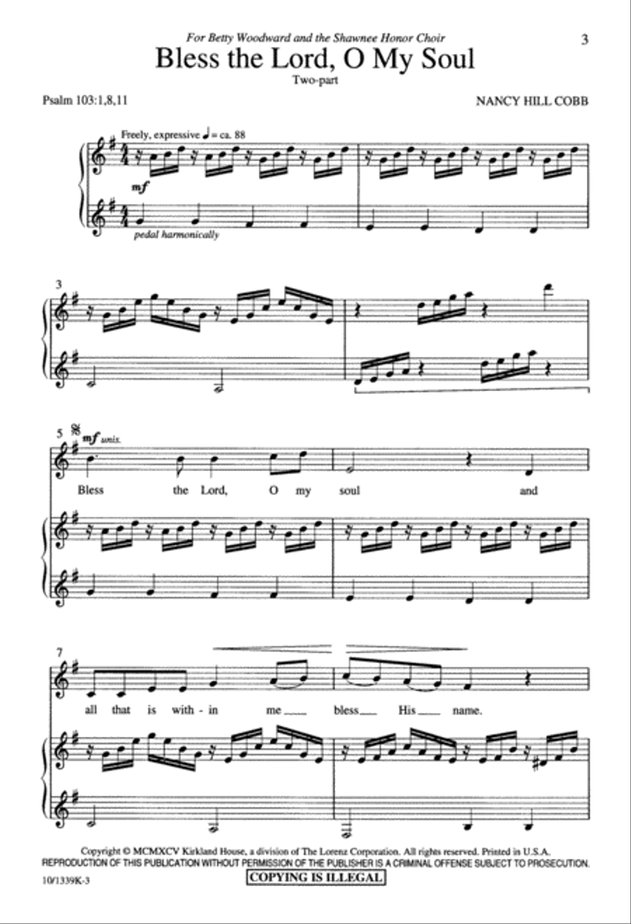 Bless the Lord, O My Soul 2-Part scores gallery preview page 4