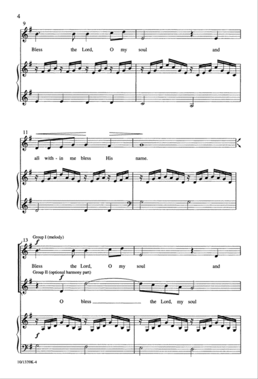 Bless the Lord, O My Soul 2-Part scores gallery preview page 5