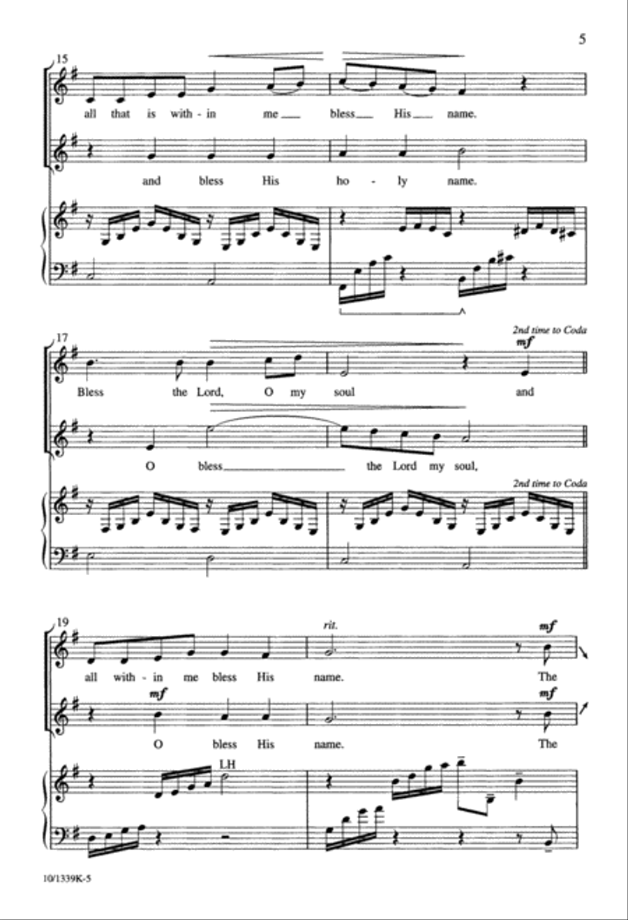 Bless the Lord, O My Soul 2-Part scores gallery preview page 6
