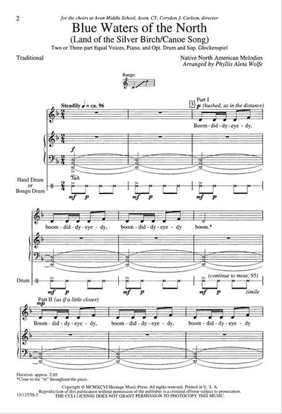 Blue Waters of the North Blue Waters of the North 2-Part scores gallery preview page 2