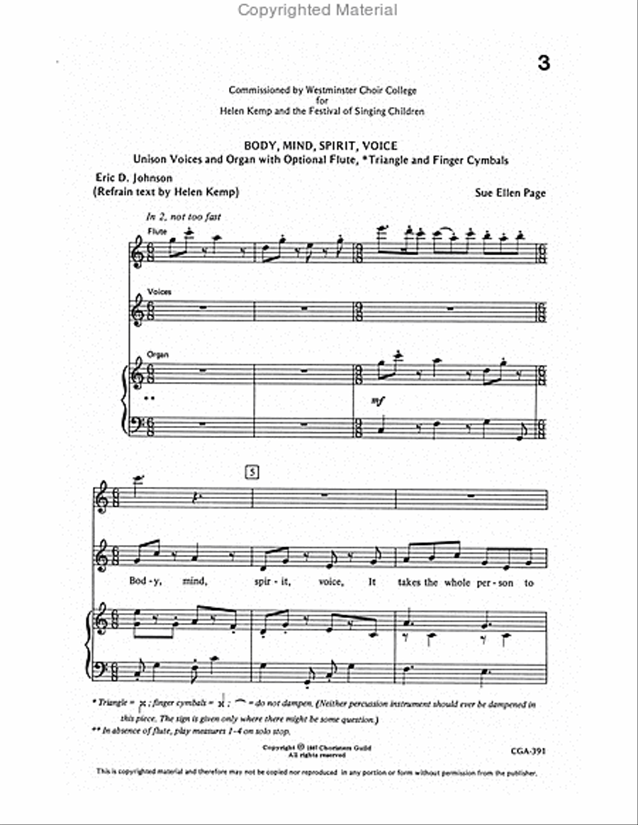 Body, Mind, Spirit, Voice Unison Choir scores gallery preview page 2