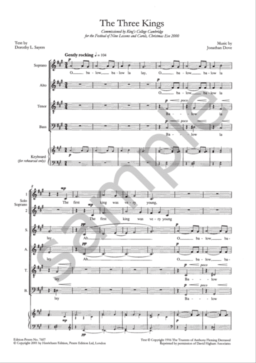 Three Kings Three Kings 4-Part scores gallery preview page 3