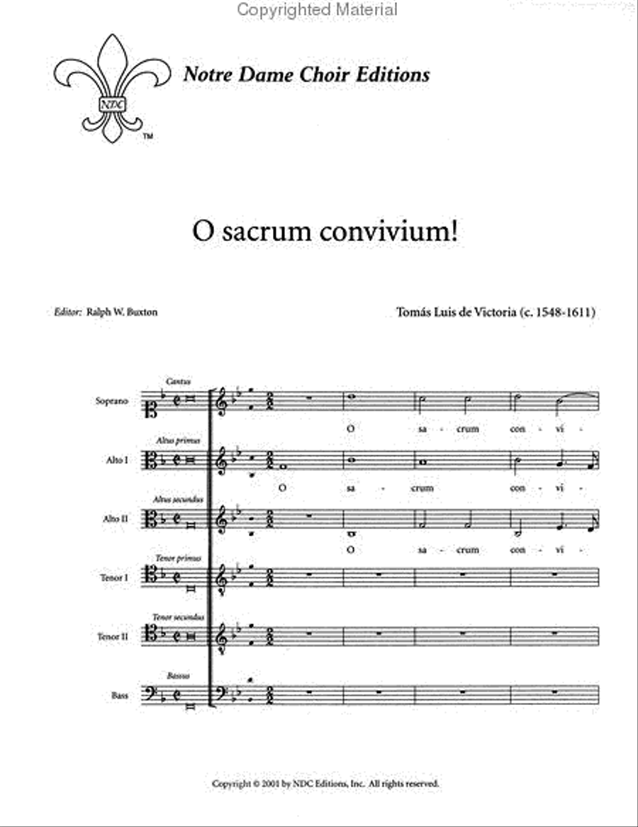 O sacrum convivium! A Cappella scores gallery preview page 2