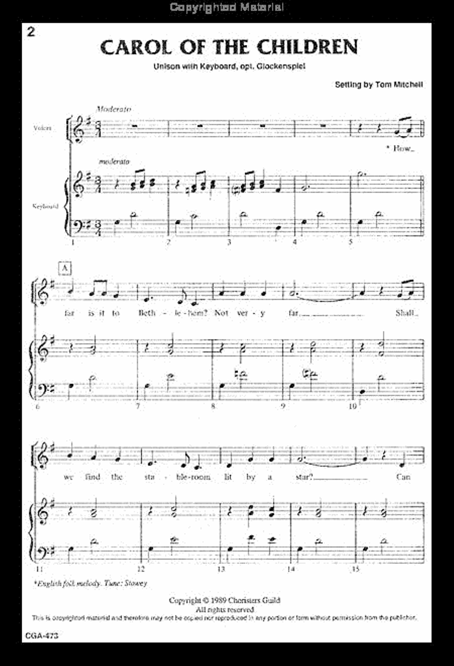 Carol of the Children Unison Choir scores gallery preview page 2