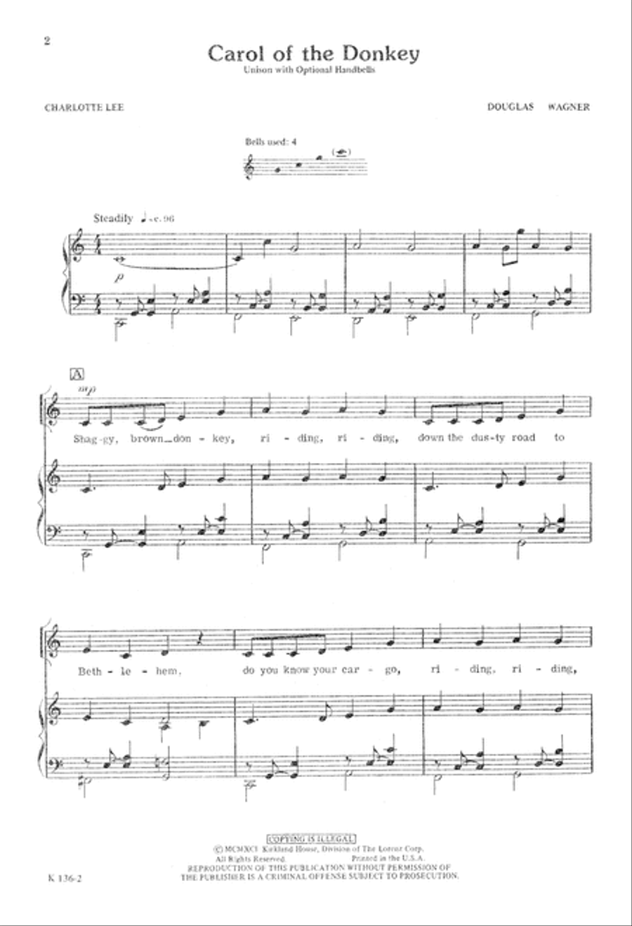 Carol of the Donkey Carol of the Donkey Unison Choir scores gallery preview page 3