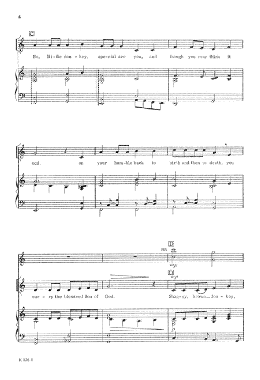 Carol of the Donkey Carol of the Donkey Unison Choir scores gallery preview page 5