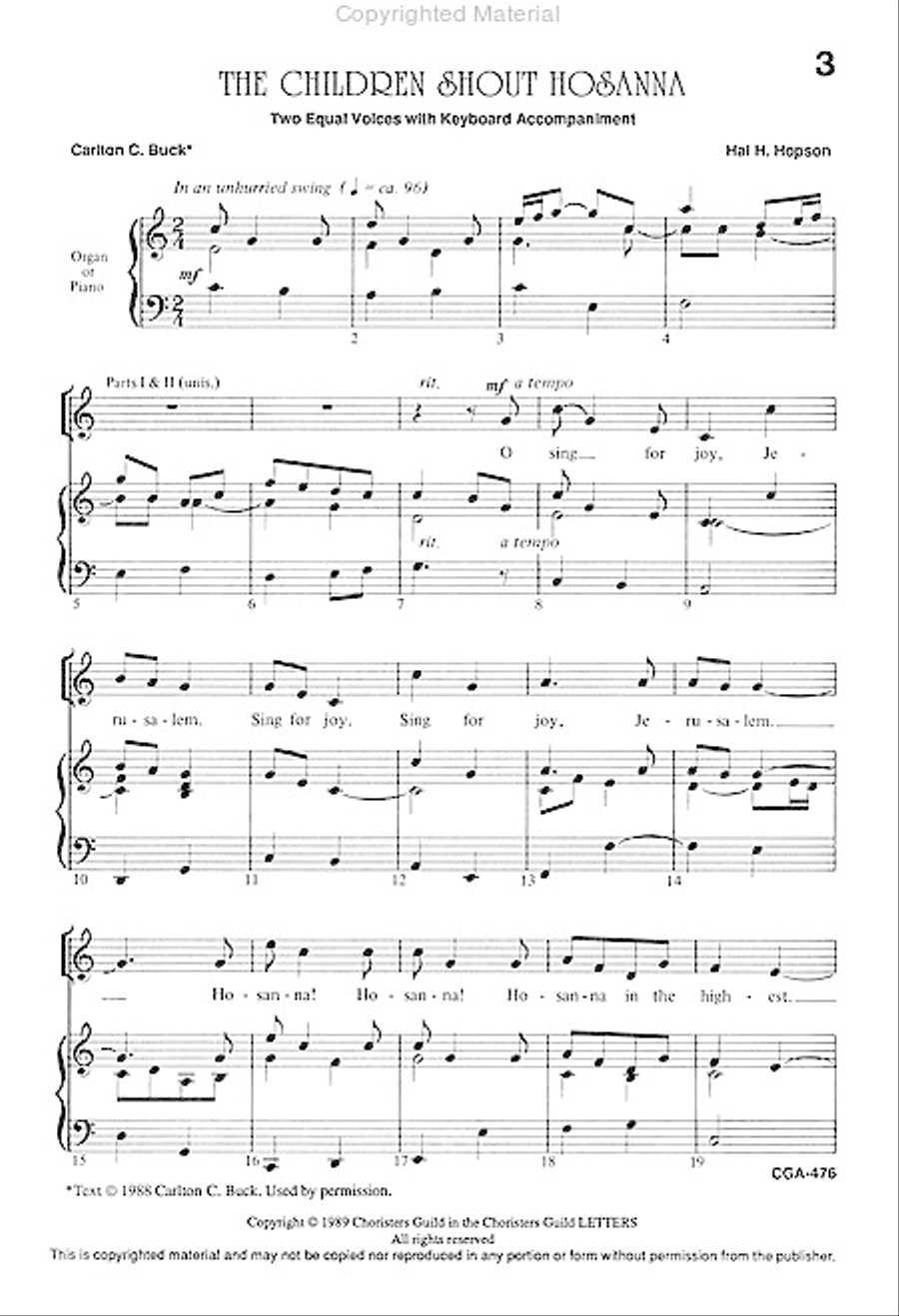 The Children Shout Hosanna 2-Part scores gallery preview page 2