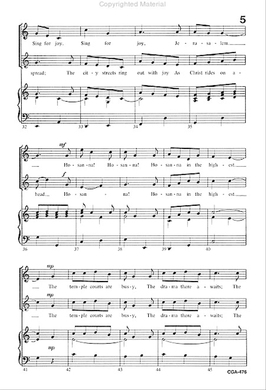 The Children Shout Hosanna 2-Part scores gallery preview page 4
