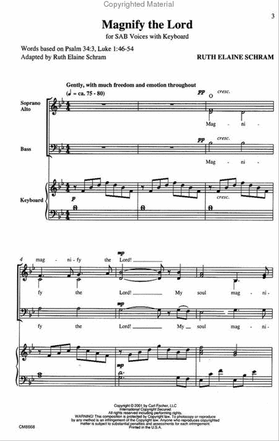 Magnify the Lord by Ruth Elaine Schram 3-Part - Sheet Music page 2