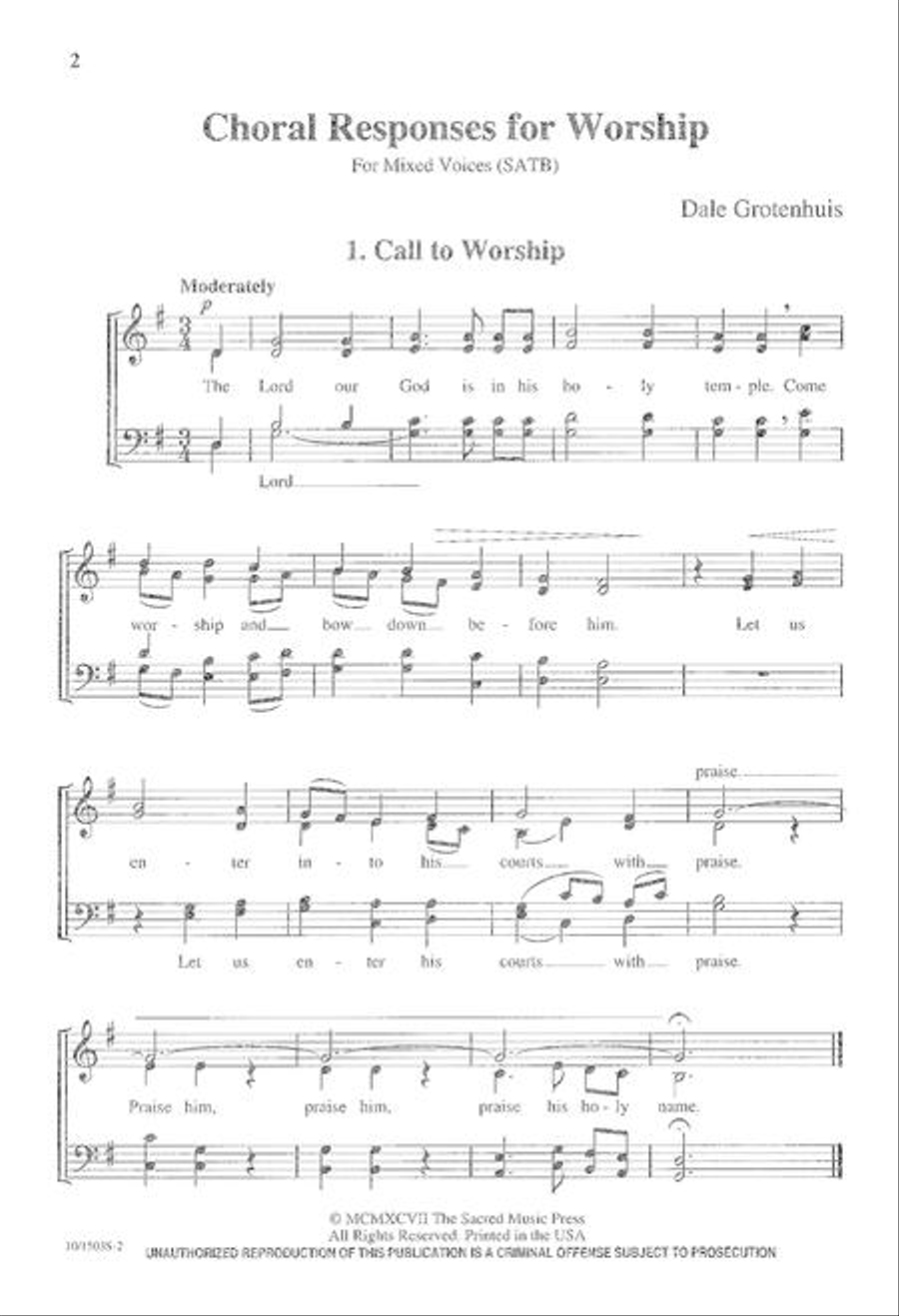 Choral Responses for Worship 4-Part scores gallery preview page 2
