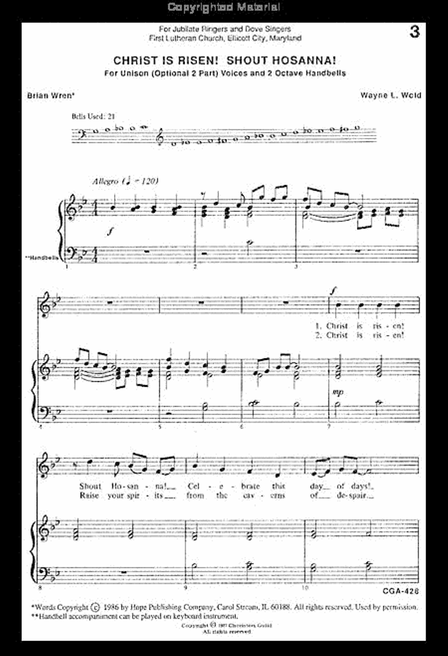 Christ Is Risen, Shout Hosanna Unison Choir scores gallery preview page 2