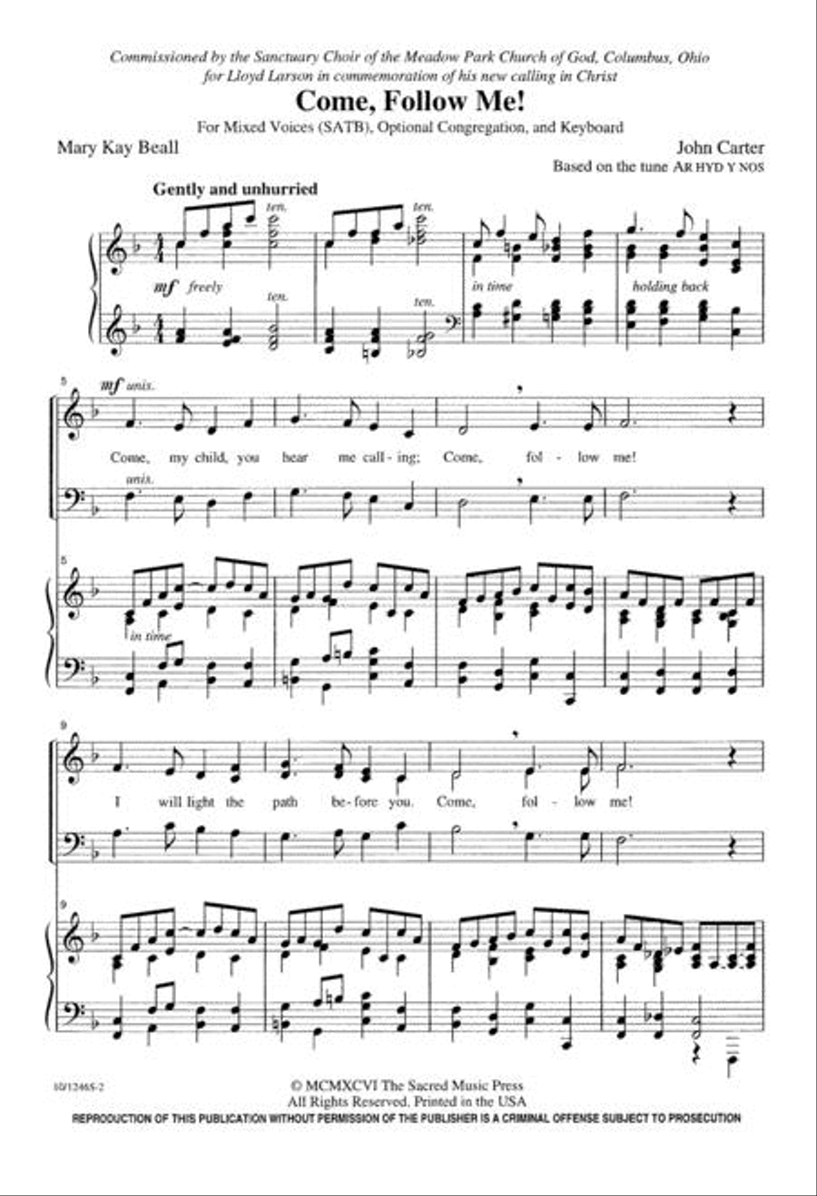 Come, Follow Me 4-Part scores gallery preview page 2