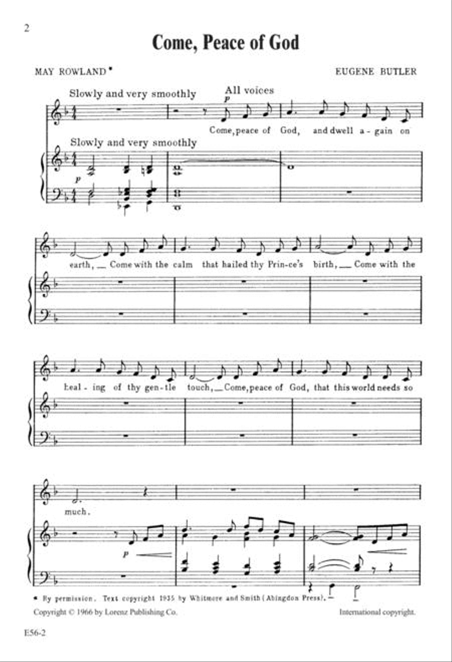 Come, Peace of God Divisi scores gallery preview page 2
