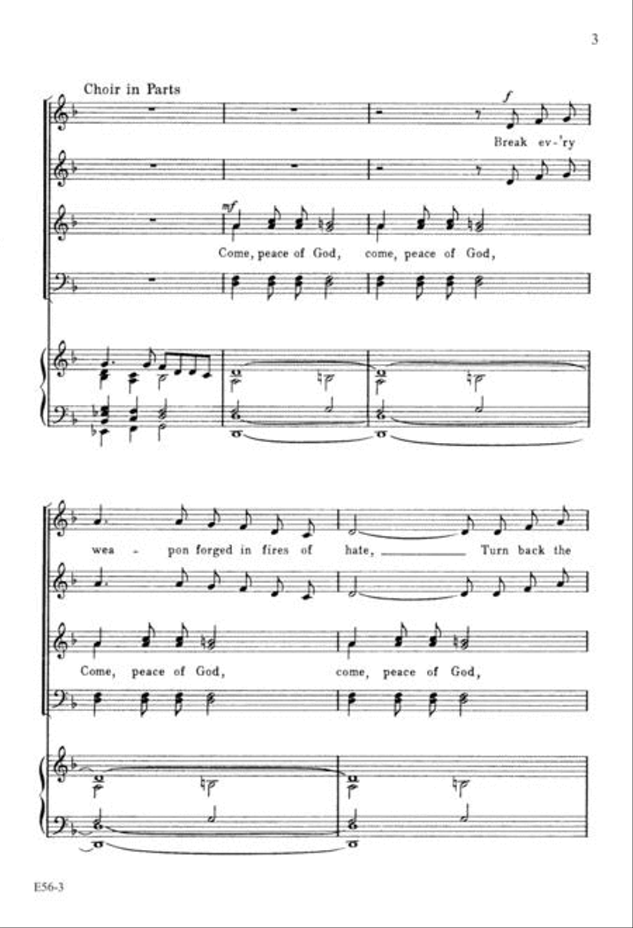 Come, Peace of God Divisi scores gallery preview page 3