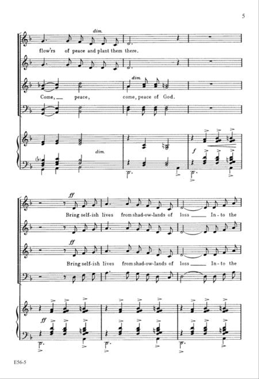 Come, Peace of God Divisi scores gallery preview page 5
