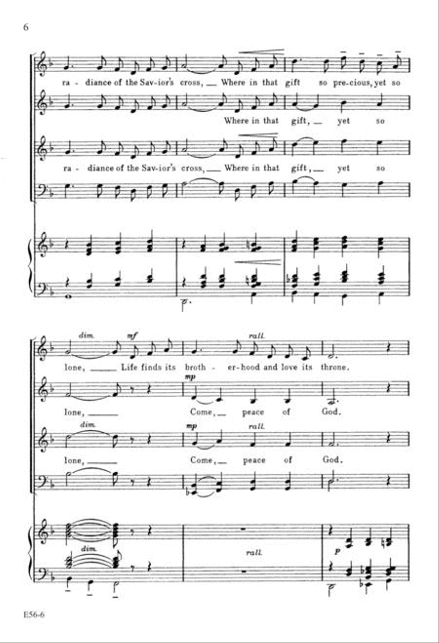 Come, Peace of God Divisi scores gallery preview page 6